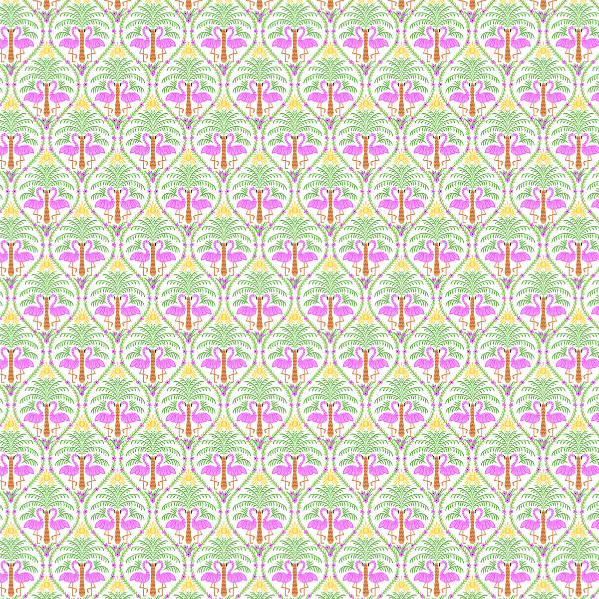 Flamingo Palm Print
