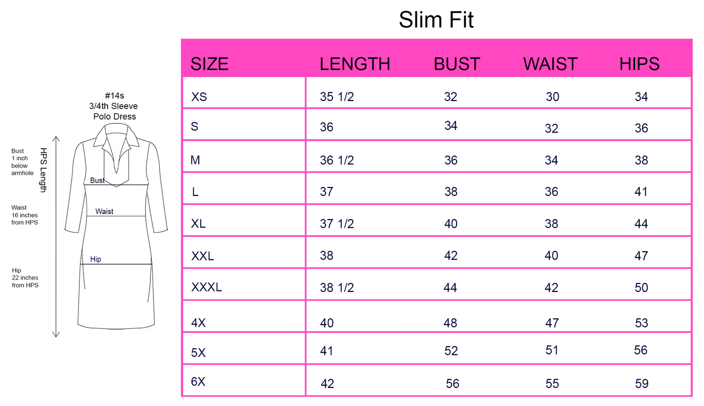 Nylon 3/4 Sleeve Polo Neck Dress (Slim Fit)