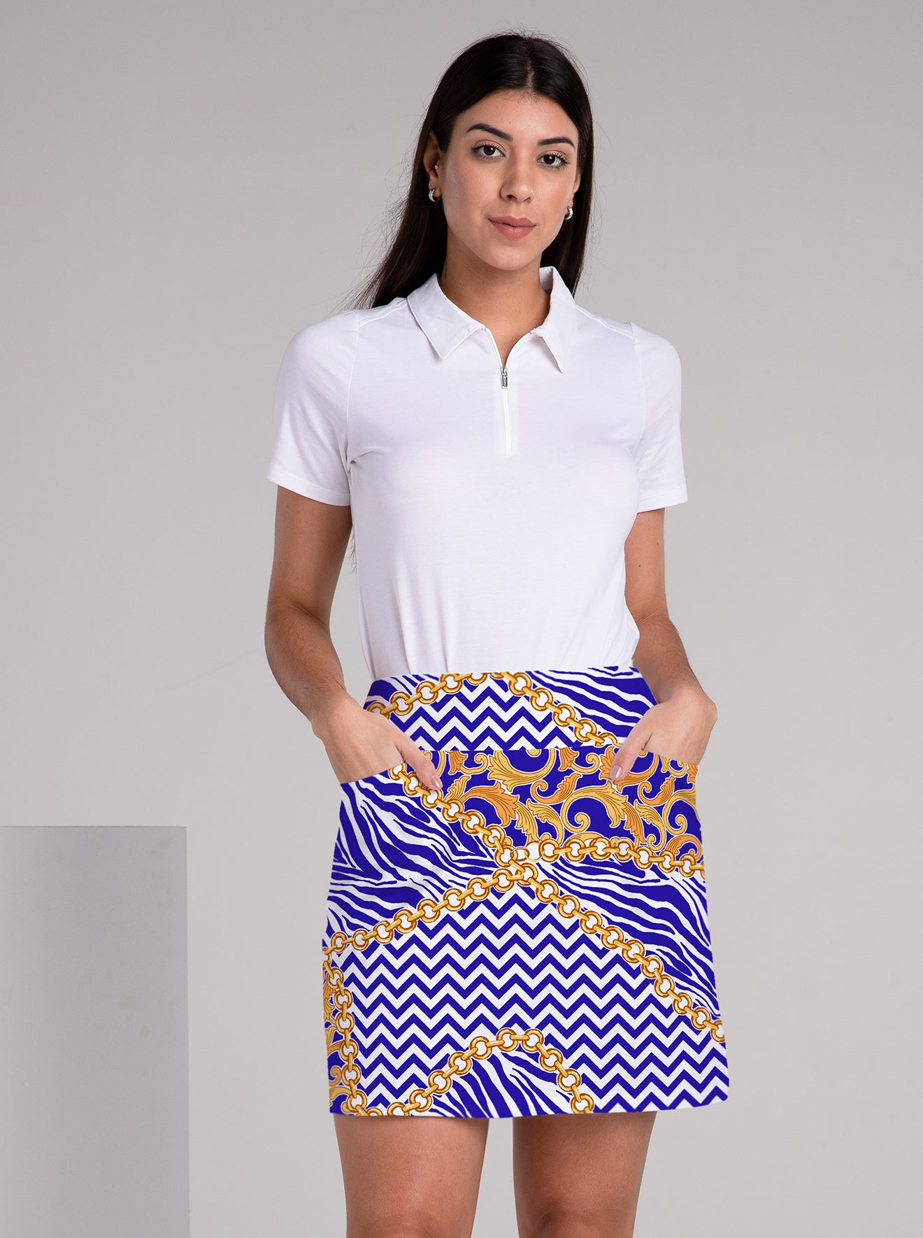 Versazee Print Cotton Knit Athletic Skort