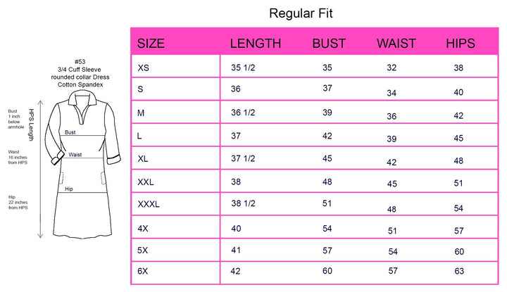Nylon 3/4 Sleeve Polo Neck Dress (Regular Fit)