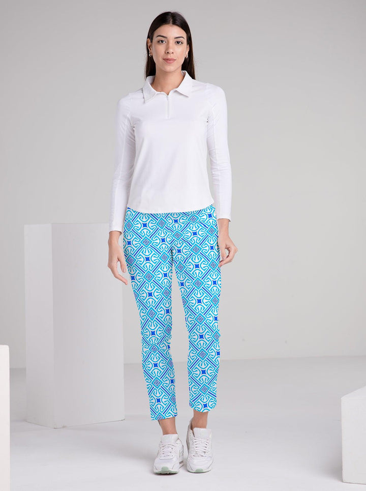 Solid Knit Long Sleeve Polo Neck Top - Rezobay