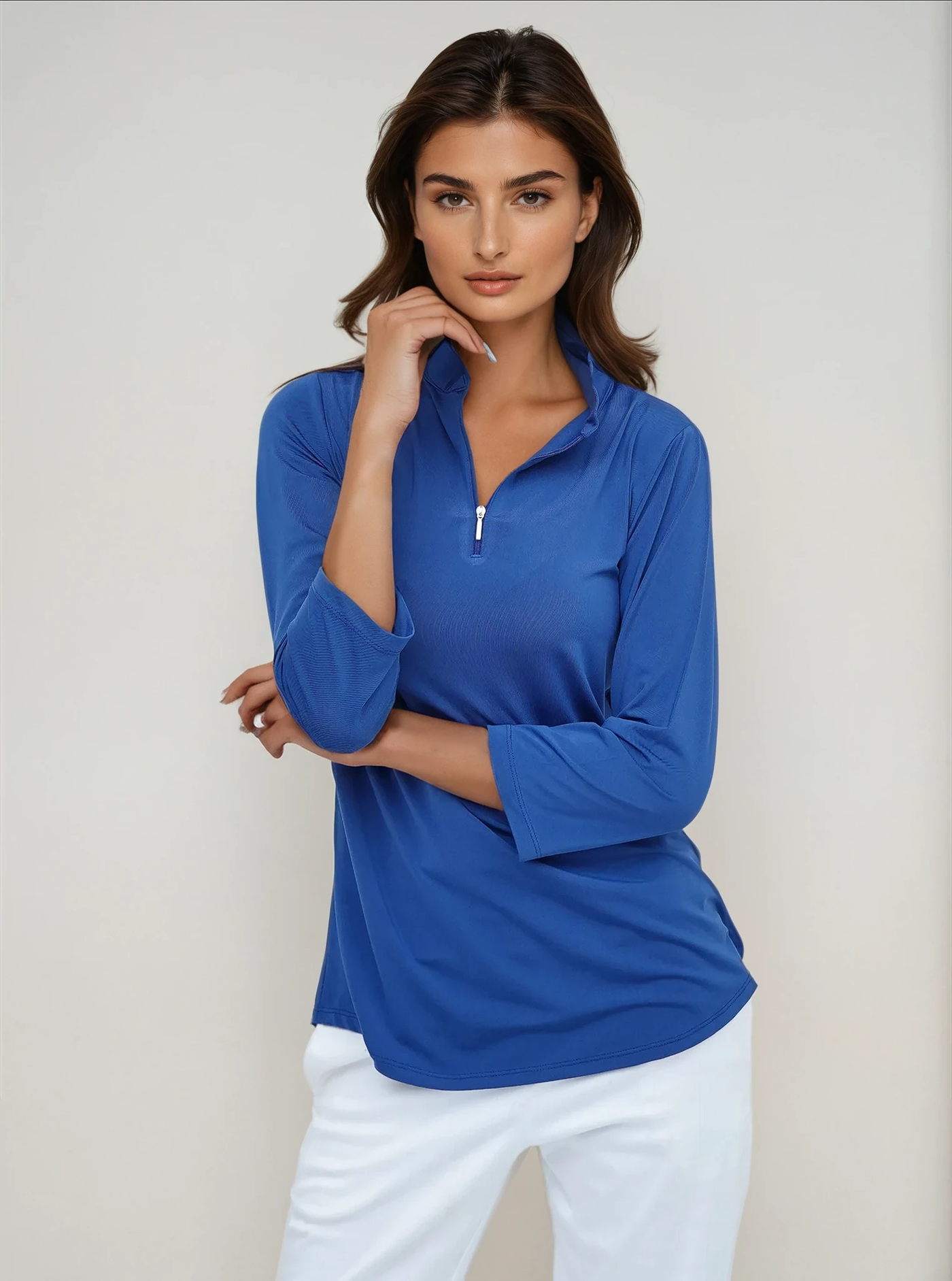 Long Sleeve Mock Neck Supplex Top