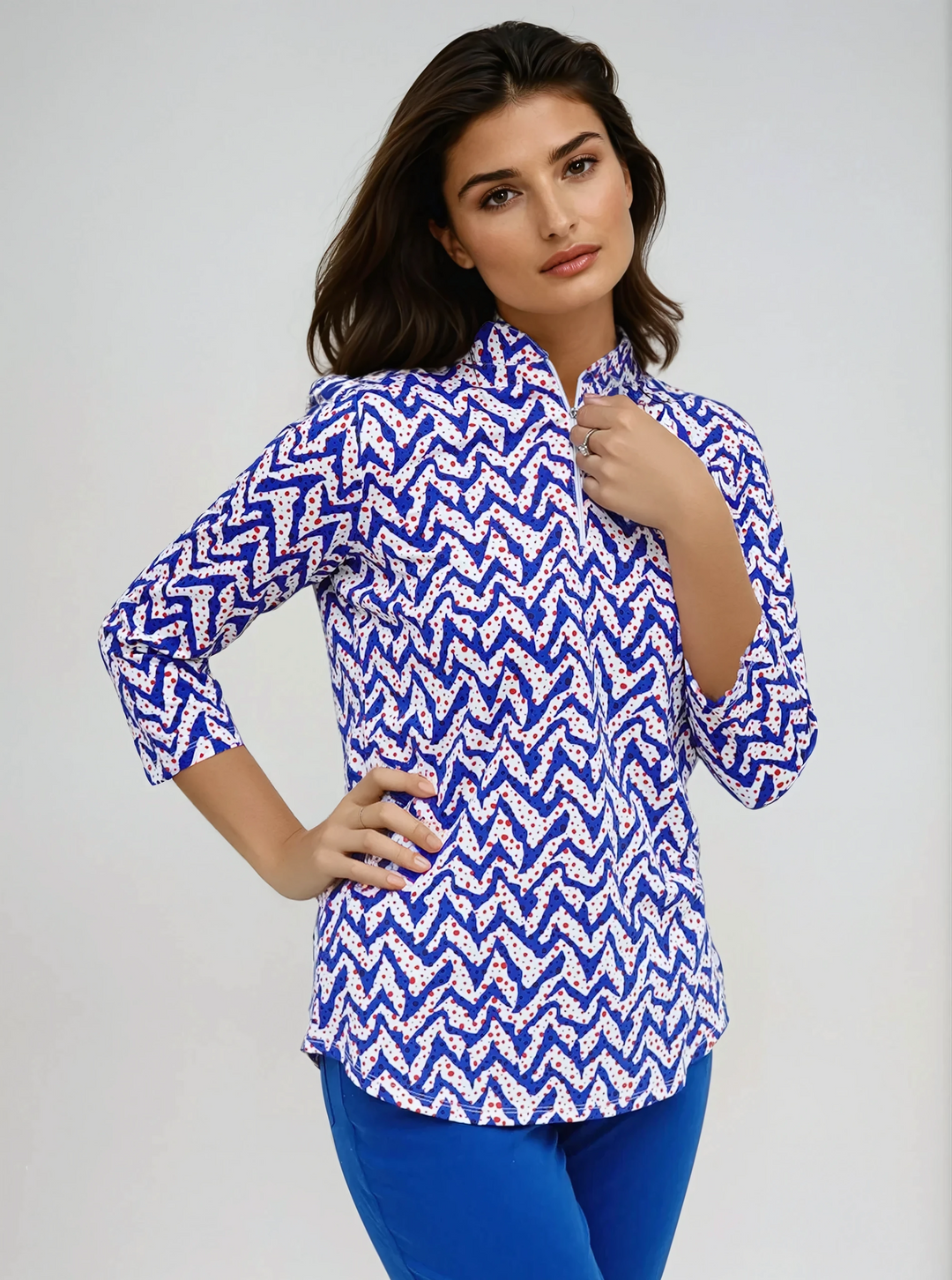 売れ筋商品|||エロクイ カットソー トップス レディース Plus Size Printed Relaxed Top Sabrina swirls blues ELOQUII Women's Plus Size Printed Relaxed Top - 16, Sabrina