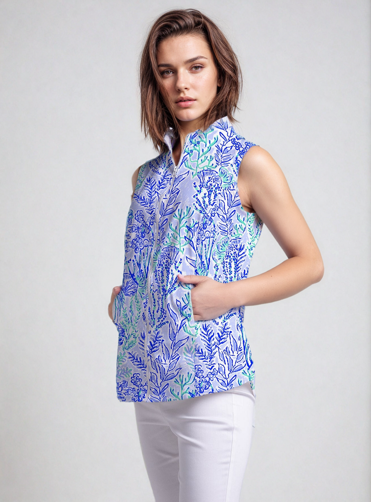 ëpaのreversible short vest Blauer - 343R - Oralite Zip-Front High-Visibility Safety