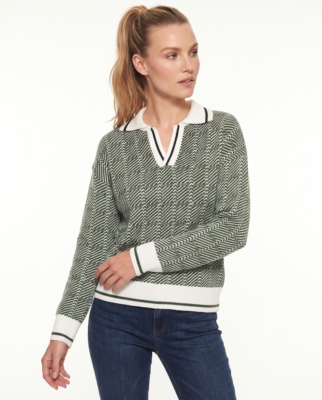 Saodimallsu Womens Fall Sweaters Tops Lapel V Neck Knit