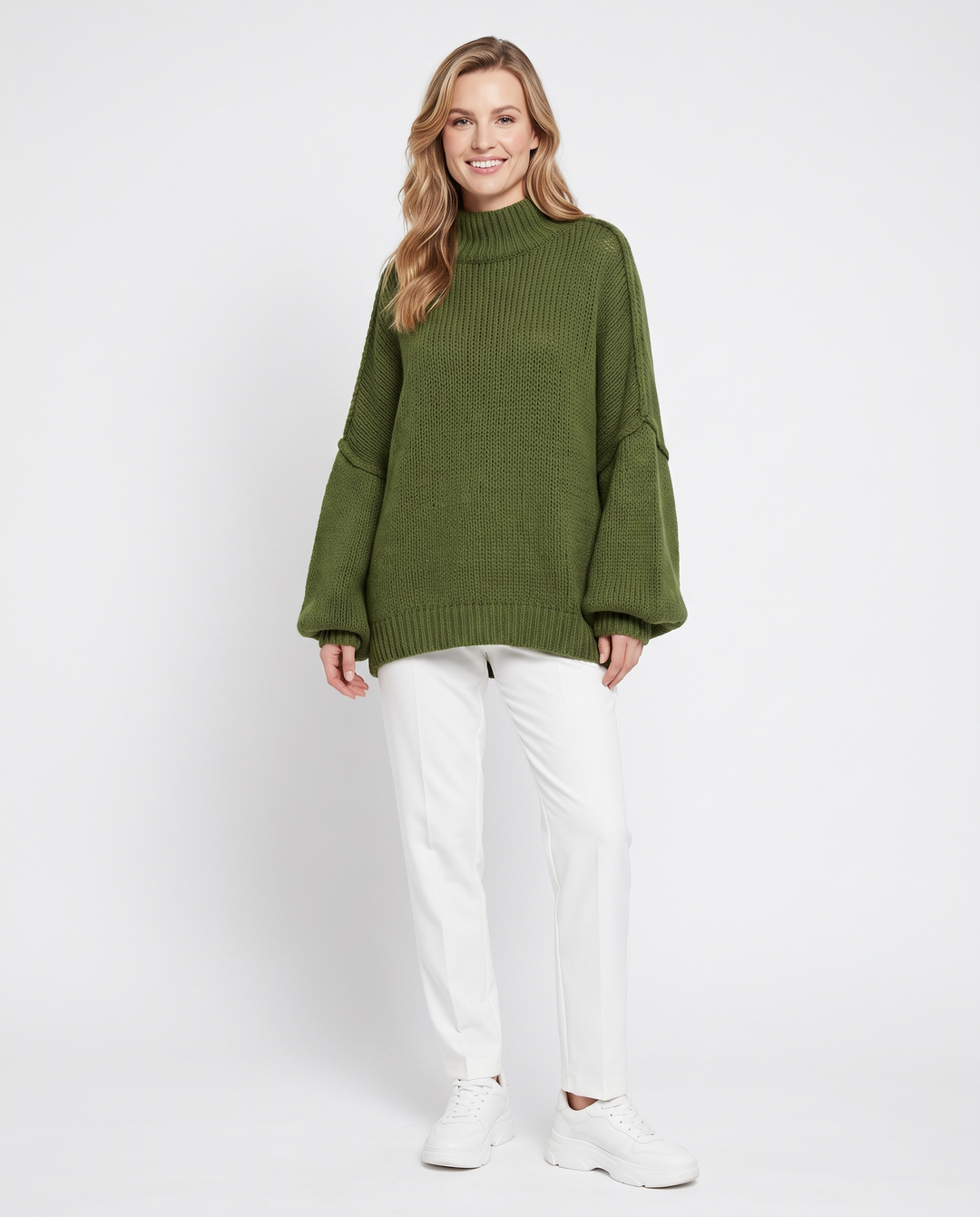 Saodimallsu Womens Oversized Sweaters Mock Neck Fall Winter Tunic Sweater