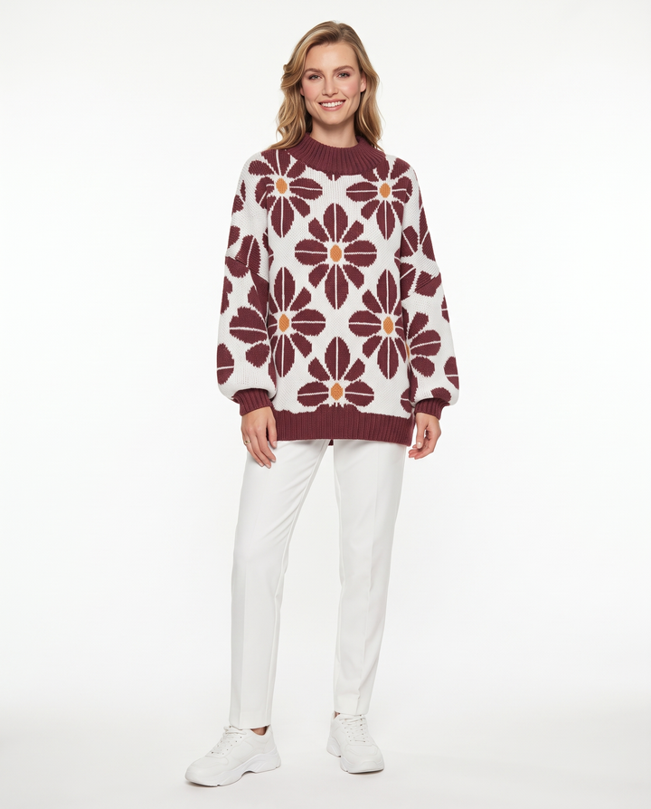 Saodimallsu Womens Oversized Sweaters Mock Neck Fall Winter Tunic Sweater
