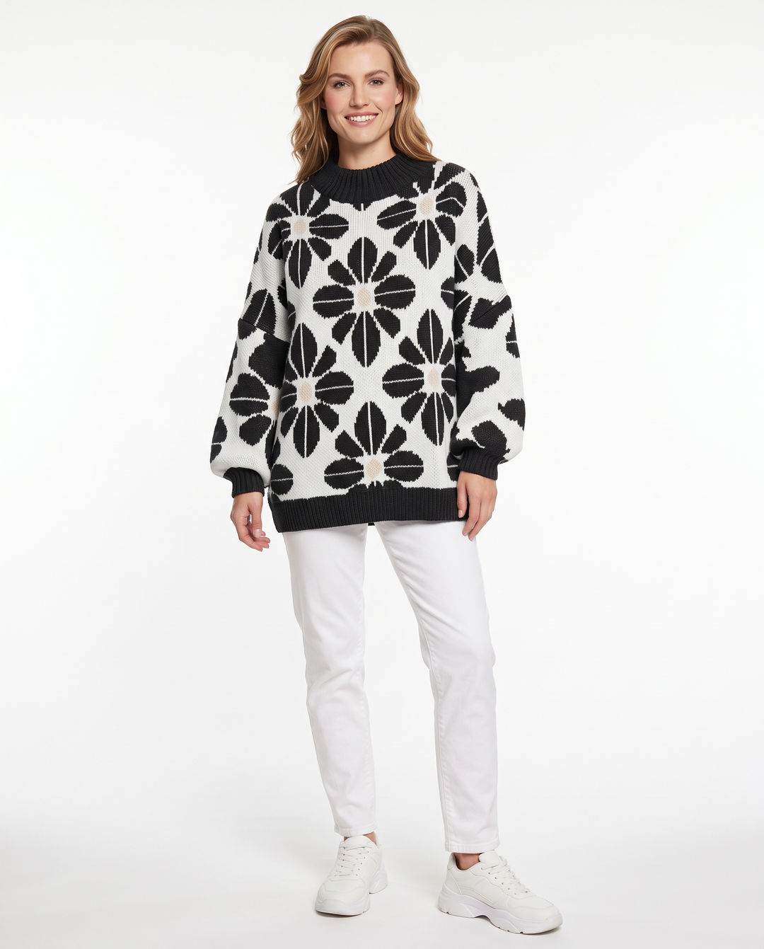 Saodimallsu Womens Oversized Sweaters Mock Neck Fall Winter Tunic Sweater
