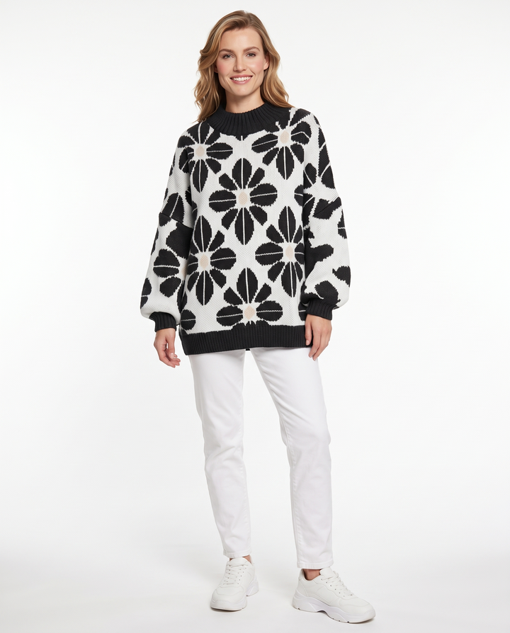 Saodimallsu Womens Oversized Sweaters Mock Neck Fall Winter Tunic Sweater