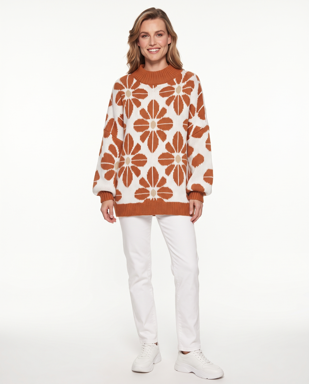 Saodimallsu Womens Oversized Sweaters Mock Neck Fall Winter Tunic Sweater