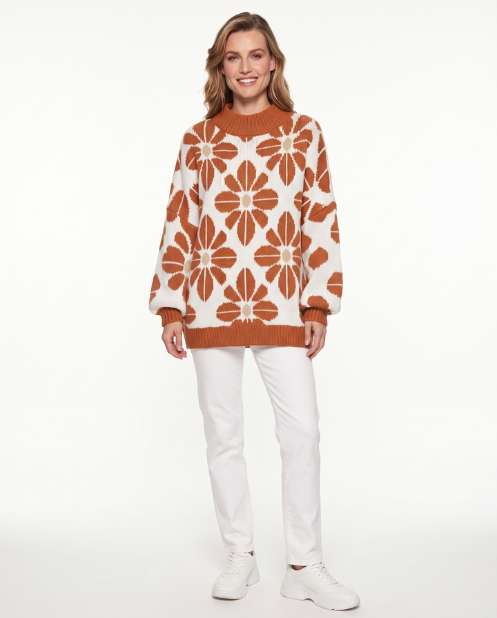 Saodimallsu Womens Oversized Sweaters Mock Neck Fall Winter Tunic Sweater