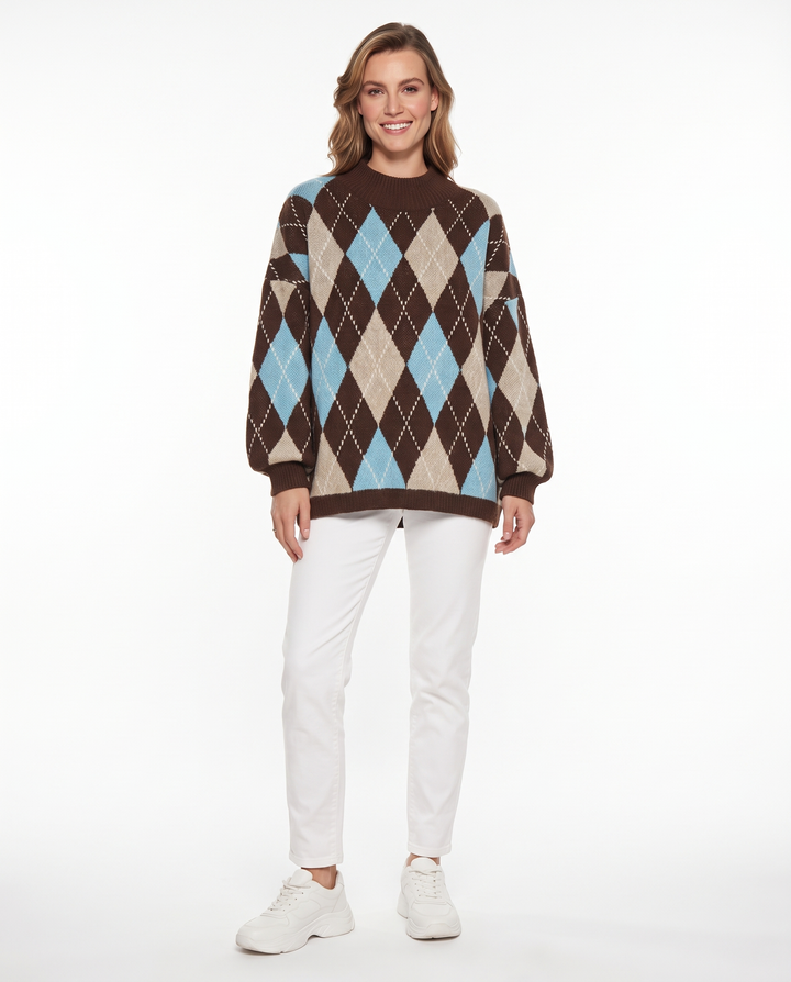 Saodimallsu Womens Oversized Sweaters Mock Neck Fall Winter Tunic Sweater