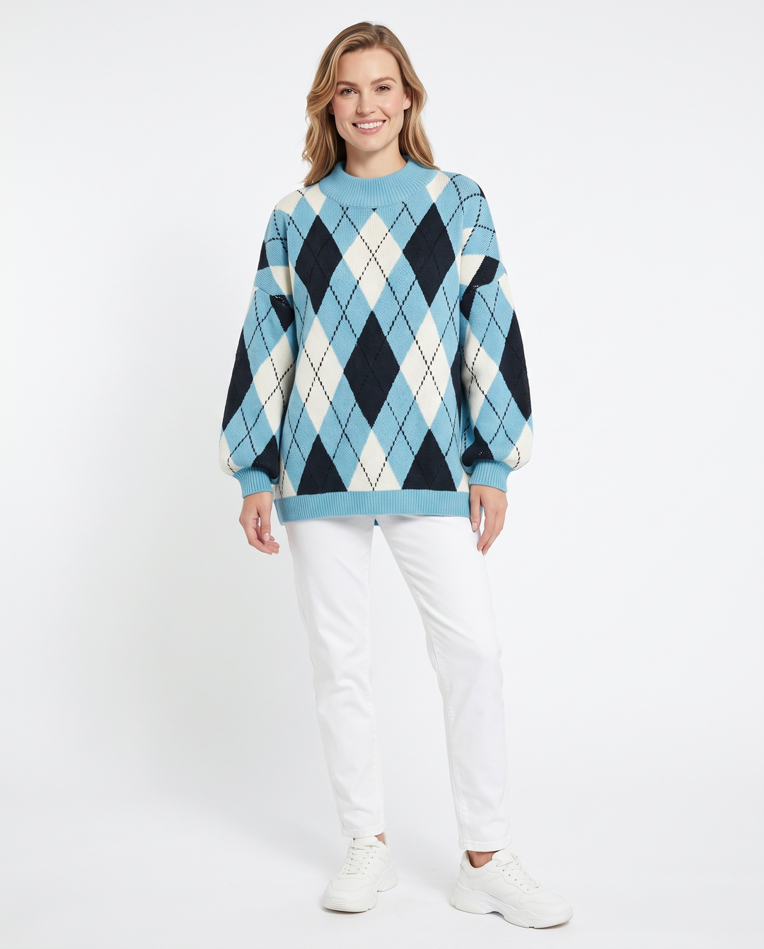 Saodimallsu Womens Oversized Sweaters Mock Neck Fall Winter Tunic Sweater