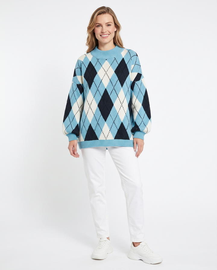 Saodimallsu Womens Oversized Sweaters Mock Neck Fall Winter Tunic Sweater