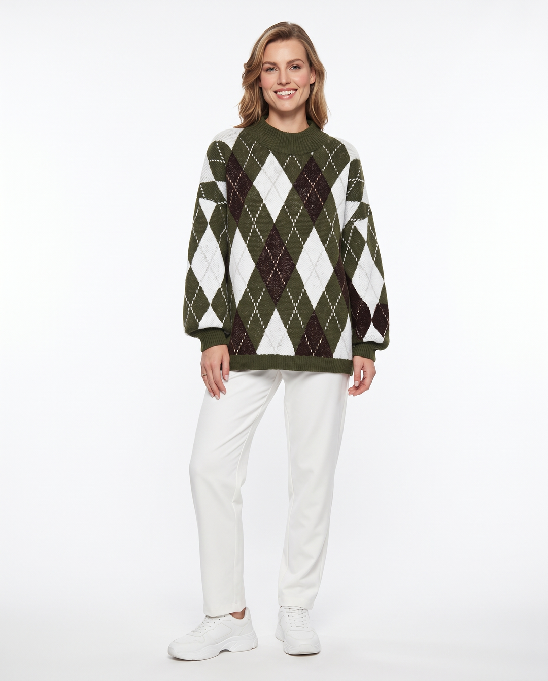 Saodimallsu Womens Oversized Sweaters Mock Neck Fall Winter Tunic Sweater
