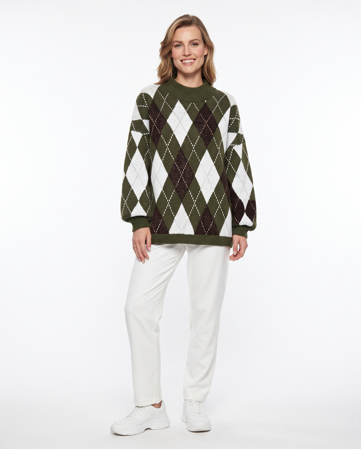 Saodimallsu Womens Oversized Sweaters Mock Neck Fall Winter Tunic Sweater