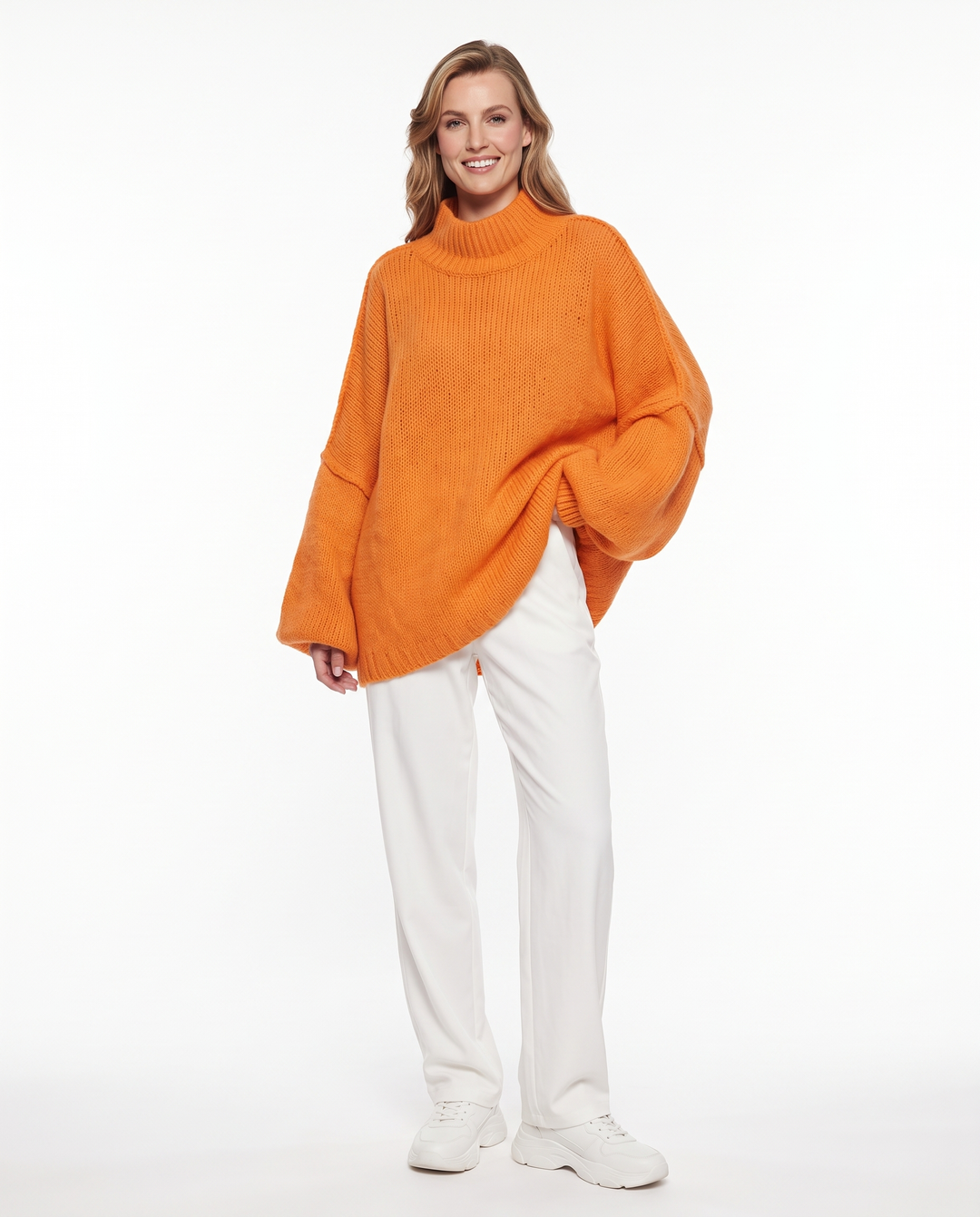 Saodimallsu Womens Oversized Sweaters Mock Neck Fall Winter Tunic Sweater