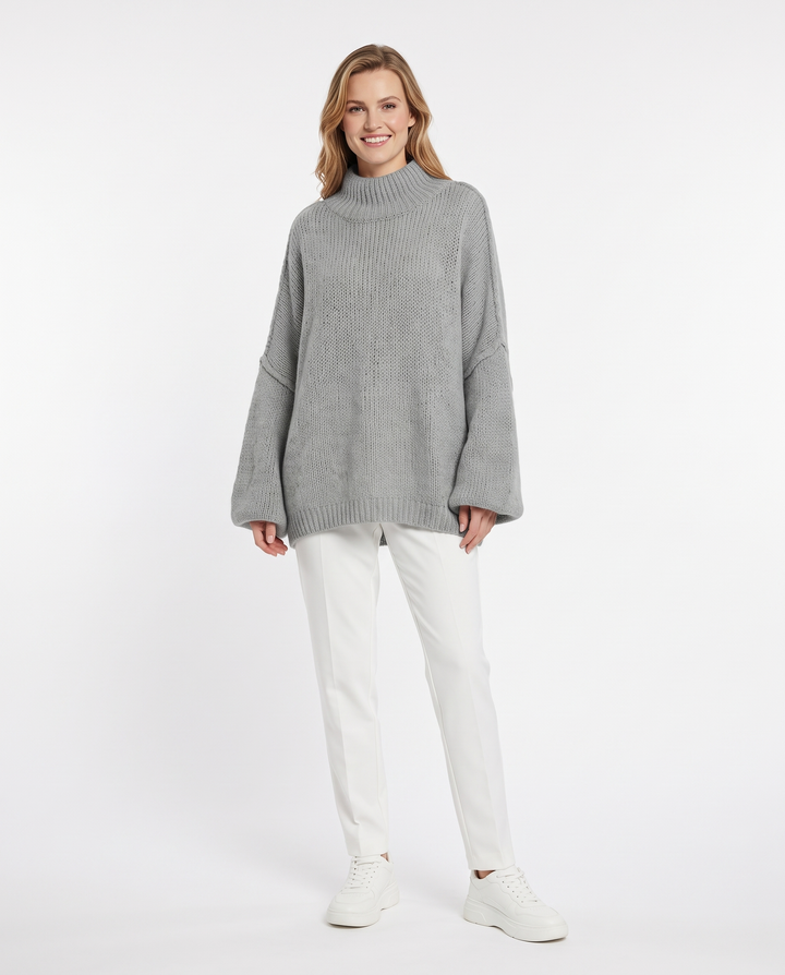 Saodimallsu Womens Oversized Sweaters Mock Neck Fall Winter Tunic Sweater