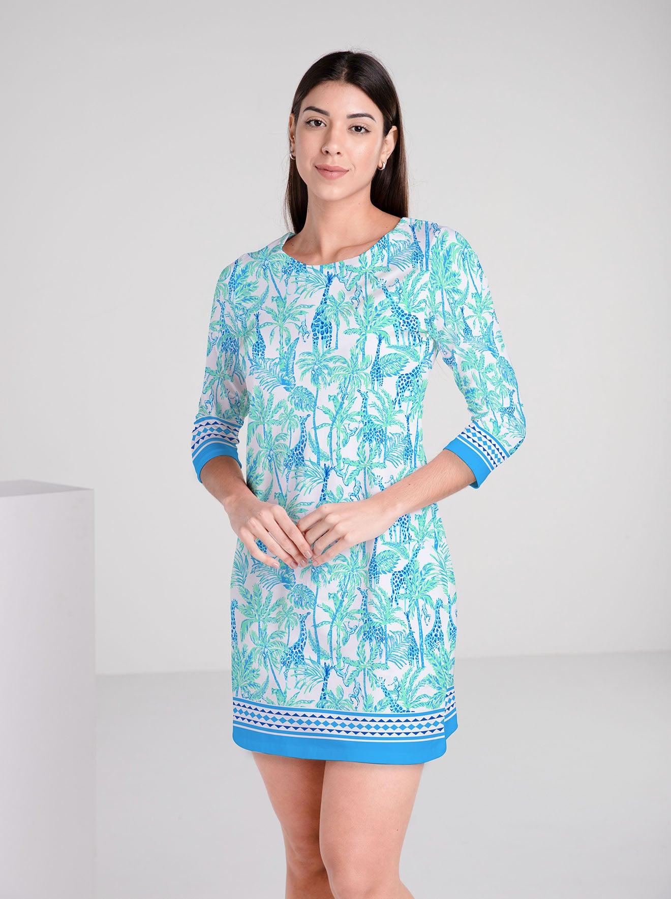 3/4 Sleeve Crew Neck Dress – Rezobay