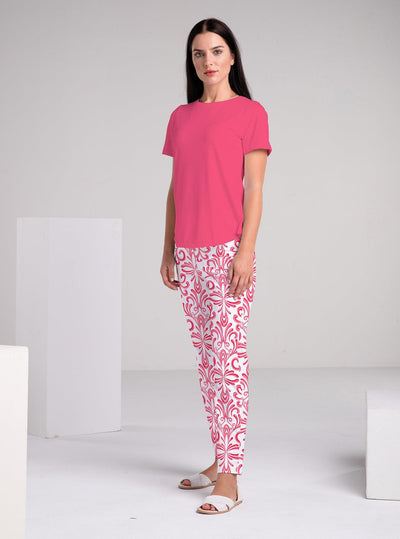 Solid Knit Half Sleeve Crew Neck Top - Rezobay