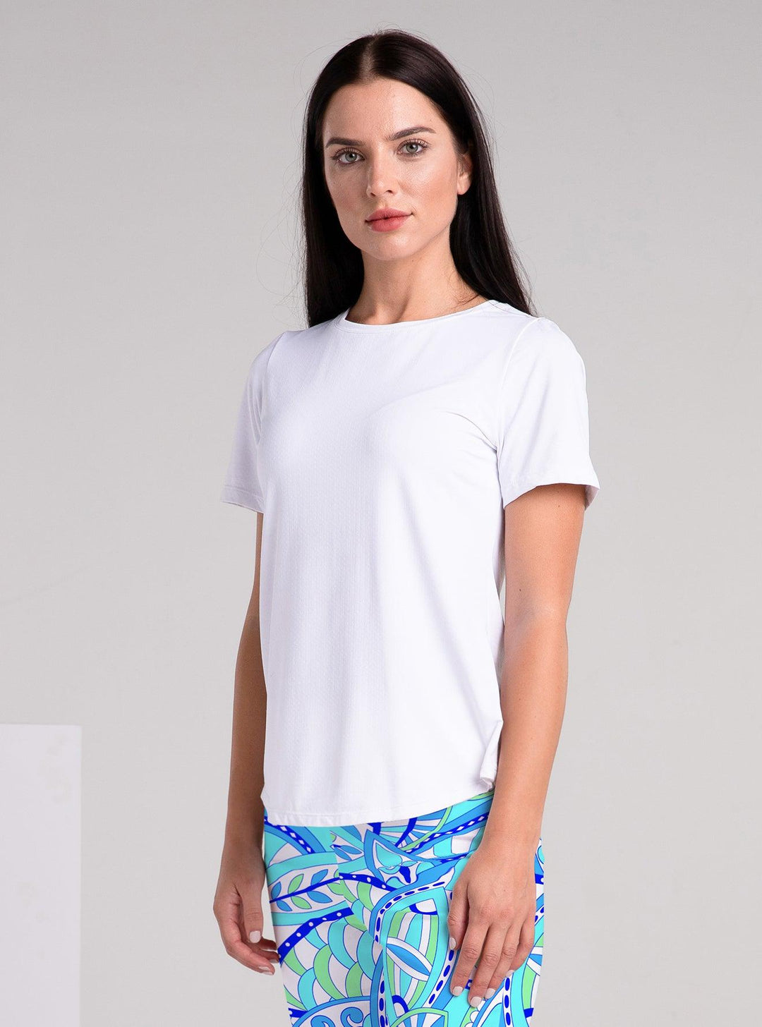Solid Knit Half Sleeve Crew Neck Top - Rezobay