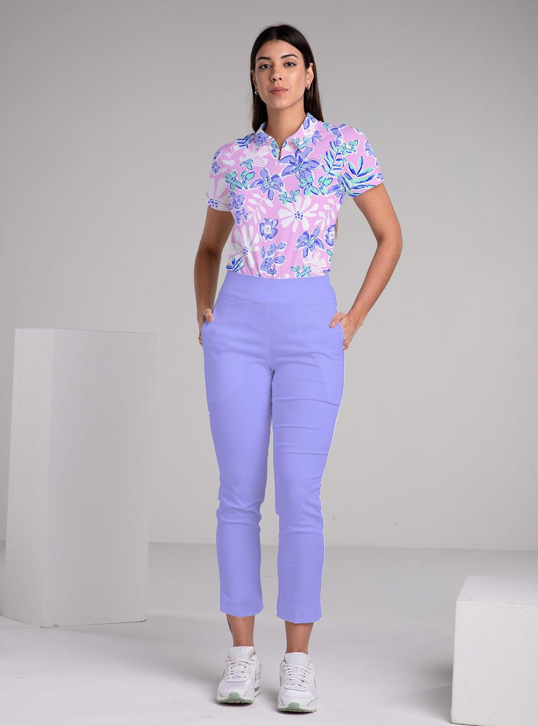 Solid Cotton Sateen Stretch Pull On Pant - Rezobay